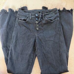 Flying Monkey High Rise Black Frayed Jeans